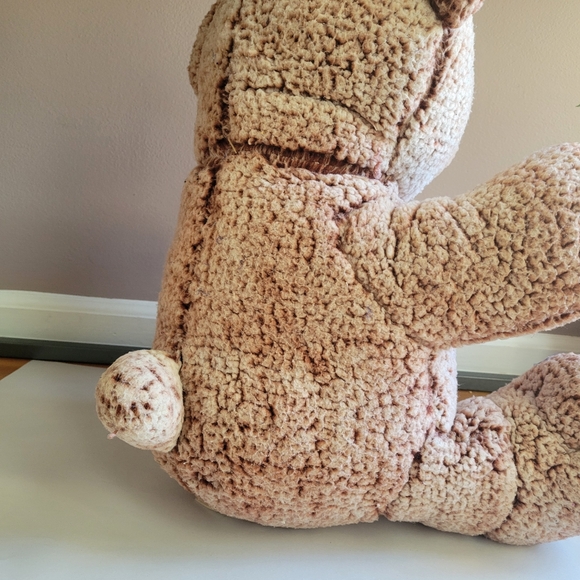 Teddy Bear Stuffed Animal Red Paws,Bow /Brown 18"in Polyester Oversized - Picture 5 of 11